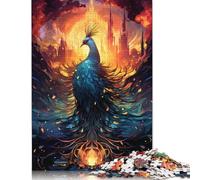 Jigsaw 尺寸 Pieces for Adults Fire Colored Phoenix Jigsaw Puzzle for Adults Wooden Puzzles Home Decor 500pcs (52x38cm)