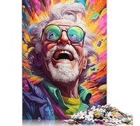 Jigsaw 尺寸 Pieces for Adults Happy Old Man Jigsaw Puzzle for Adults Wooden Puzzles Home Decor 500pcs (52x38cm)