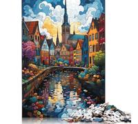 Jigsaw 尺寸 Pieces for Adults The Colorful Psychedelia of Odense H.C. Jigsaw Puzzle for Adults Wooden Puzzles Home Decor 500pcs (52x38cm)