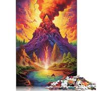 Jigsaw 尺寸 Pieces for Adults The Psychedelic Volcano Erupted Jigsaw Puzzle for Adults Wooden Puzzles Home Decor 1000pcs (75x50cm)