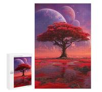 Jigsaw 1000 PCS Alien Planet with Red Tree Jigsaw Puzzles for Teenagers Improve Memory Educational Challenge Gifts for Friends And Family 1000 PCS