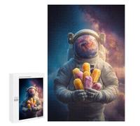 Jigsaw 1000 PCS Astronaut with Ice Cream in Space Puzzle For Teenagers Enhance Memory Train Your Brain And Hands Addictive Toys to Cultivate Patience 1000 PCS