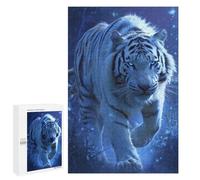 Jigsaw 1000 PCS Blue-eyed White Tiger Jigsaw Puzzles for Adults Improve Memory Challenging To Complete Christmas Birthday Gifts 1000 PCS