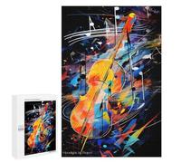 Jigsaw 1000 PCS Colorful Abstract Violin Art Print Jigsaw Puzzles for Adults Improve Memory Challenging To Complete Christmas Birthday Gifts 1000 PCS