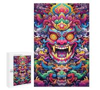 Jigsaw 1000 PCS Colorful Demon Mask Artwork Puzzle For Teenagers Enhance Memory Train Your Brain And Hands Addictive Toys to Cultivate Patience 1000 PCS