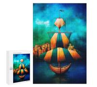 Jigsaw 1000 PCS Colorful Sailing Ship Artwork Puzzle For Teenagers Enhance Memory Train Your Brain And Hands Addictive Toys to Cultivate Patience 1000 PCS