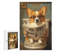 Jigsaw 1000 PCS Corgi Reading Newspaper on Toilet-3 Puzzle For Teenagers Enhance Memory Train Your Brain And Hands Addictive Toys to Cultivate Patience 1000 PCS