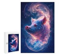 Jigsaw 1000 PCS Cosmic Pig Art Print Puzzle For Teenagers Enhance Memory Train Your Brain And Hands Addictive Toys to Cultivate Patience 1000 PCS