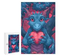 Jigsaw 1000 PCS Dragon Holding Heart Fantasy Artwork Jigsaw Puzzles for Teenagers Improve Memory Educational Challenge Gifts for Friends And Family 1000 PCS