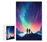 Jigsaw 1000 PCS for Adults Aurora Galaxy Night Couple Adult Jigsaw Puzzle Fun Games Analysis And Logic Unique Birthday And Gifts 1000 PCS