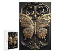 Jigsaw 1000 PCS for Adults Butterfly Golden Art Deco Jigsaw Puzzle Brain Teaser Game Difficult Hard Deal As Gifts for The Whole Family 1000 PCS