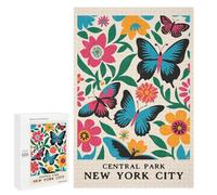 Jigsaw 1000 PCS for Adults Central Park Butterflies Jigsaw Puzzle Brain Teaser Game Difficult Hard Deal As Gifts for The Whole Family 1000 PCS