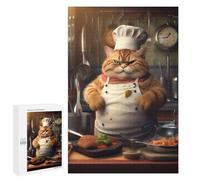 Jigsaw 1000 PCS for Adults Cooking Cat Cook Chef Adult Jigsaw Puzzle Fun Games Analysis And Logic Unique Birthday And Gifts 1000 PCS