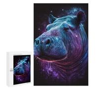 Jigsaw 1000 PCS for Adults Cosmic Hippo Portrait-8 Jigsaw Puzzle Brain Teaser Game Difficult Hard Deal As Gifts for The Whole Family 1000 PCS