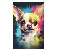 Jigsaw 1000 PCS for Adults Cute Watercolor Chihuahua Puzzles for Adults Brain Teaser Game Perfect Decoration Help The Brain Exercise 1000 PCS
