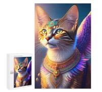 Jigsaw 1000 PCS for Adults Egyptian Goddess Cat Statue Jigsaw Puzzle Brain Teaser Game Difficult Hard Deal As Gifts for The Whole Family 1000 PCS