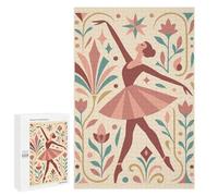 Jigsaw 1000 PCS for Adults Elegant Ballerina Art Deco Illustration Jigsaw Puzzle Brain Teaser Game Difficult Hard Deal As Gifts for The Whole Family 1000 PCS