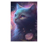Jigsaw 1000 PCS for Adults Enchanted Fantasy Cat Portrait Puzzles for Adults Brain Teaser Game Perfect Decoration Help The Brain Exercise 1000 PCS
