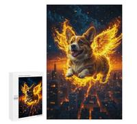 Jigsaw 1000 PCS for Adults Flying Yellow Dog Animal Adult Jigsaw Puzzle Fun Games Analysis And Logic Unique Birthday And Gifts 1000 PCS