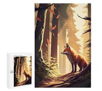 Jigsaw 1000 PCS for Adults Fox Animal Forest Adult Jigsaw Puzzle Fun Games Analysis And Logic Unique Birthday And Gifts 1000 PCS