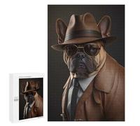 Jigsaw 1000 PCS for Adults French Bulldog Mafia Boss Puzzle for Adults Relaxing Games Analysis And Logic Stress Reduction Gifts 1000 PCS