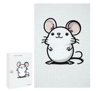 Jigsaw 1000 PCS for Adults Funny White Mouse Adult Jigsaw Puzzle Fun Games Analysis And Logic Unique Birthday And Gifts 1000 PCS
