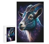 Jigsaw 1000 PCS for Adults Galactic Goat Portrait Jigsaw Puzzle Brain Teaser Game Difficult Hard Deal As Gifts for The Whole Family 1000 PCS