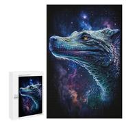 Jigsaw 1000 PCS for Adults Galactic Lizard Art Print Jigsaw Puzzle Brain Teaser Game Difficult Hard Deal As Gifts for The Whole Family 1000 PCS