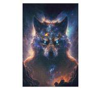 Jigsaw 1000 PCS for Adults Galactic Wolf Portrait -2 Puzzles for Adults Brain Teaser Game Perfect Decoration Help The Brain Exercise 1000 PCS