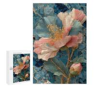 `jigsaw 1000 PCS for Adults Garden Peony Flower Art Print Jigsaws for Adults Puzzle Stress Reliever Challenging To Complete Stress Reduction Gifts 1000 PCS