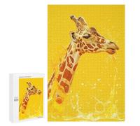 Jigsaw 1000 PCS for Adults Giraffe Orange Juice Yellow Jigsaw Puzzle Brain Teaser Game Difficult Hard Deal As Gifts for The Whole Family 1000 PCS