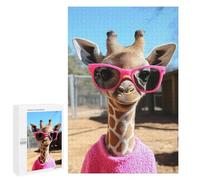 Jigsaw 1000 PCS for Adults Giraffe with Sunglasses And Sweater Jigsaw Puzzle Brain Teaser Game Difficult Hard Deal As Gifts for The Whole Family 1000 PCS