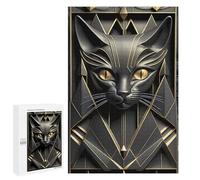 Jigsaw 1000 PCS for Adults God Cat Golden Art Deco Jigsaw Puzzle Brain Teaser Game Difficult Hard Deal As Gifts for The Whole Family 1000 PCS