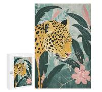 Jigsaw 1000 PCS for Adults Leopard Tropical Jungle Jigsaw Puzzle Brain Teaser Game Difficult Hard Deal As Gifts for The Whole Family 1000 PCS