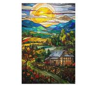 Jigsaw 1000 PCS for Adults Little Gardens by The Road Puzzles for Adults Brain Teaser Game Perfect Decoration Help The Brain Exercise 1000 PCS