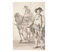 Jigsaw 1000 PCS for Adults Man with Horse And Bucket Puzzles for Adults Brain Teaser Game Perfect Decoration Help The Brain Exercise 1000 PCS