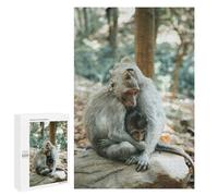 Jigsaw 1000 PCS for Adults Mother Monkey Holding Baby Jigsaw Puzzle Brain Teaser Game Difficult Hard Deal As Gifts for The Whole Family 1000 PCS