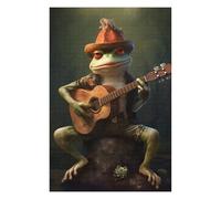 Jigsaw 1000 PCS for Adults Musician Frog Guitar Puzzles for Adults Brain Teaser Game Perfect Decoration Help The Brain Exercise 1000 PCS