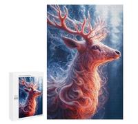 Jigsaw 1000 PCS for Adults Mystical Deer Portrait in Winter Forest Jigsaw Puzzle Brain Teaser Game Difficult Hard Deal As Gifts for The Whole Family 1000 PCS