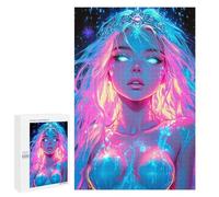 Jigsaw 1000 PCS for Adults Neon Princess Jigsaw Puzzle Brain Teaser Game Difficult Hard Deal As Gifts for The Whole Family 1000 PCS
