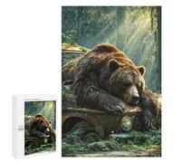 Jigsaw 1000 PCS for Adults Peaceful Bear On Mossy Car Jigsaw Puzzle Brain Teaser Game Difficult Hard Deal As Gifts for The Whole Family 1000 PCS
