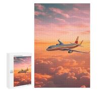 Jigsaw 1000 PCS for Adults Plane Sunset Adult Jigsaw Puzzle Fun Games Analysis And Logic Unique Birthday And Gifts 1000 PCS