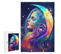 Jigsaw 1000 PCS for Adults Rainbow Moon Goddess Jigsaw Puzzle Brain Teaser Game Difficult Hard Deal As Gifts for The Whole Family 1000 PCS