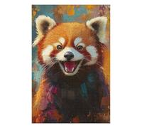 Jigsaw 1000 PCS for Adults Red Panda Painting Puzzles for Adults Brain Teaser Game Perfect Decoration Help The Brain Exercise 1000 PCS