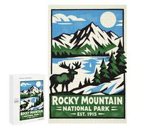 Jigsaw 1000 PCS for Adults Rocky Mountain National Park Poster Jigsaw Puzzle Brain Teaser Game Difficult Hard Deal As Gifts for The Whole Family 1000 PCS