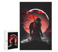 Jigsaw 1000 PCS for Adults Samurai Moon Poster Print Jigsaw Puzzle Brain Teaser Game Difficult Hard Deal As Gifts for The Whole Family 1000 PCS