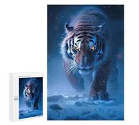 Jigsaw 1000 PCS for Adults Snowy Tiger Stalking Jigsaw Puzzle Brain Teaser Game Difficult Hard Deal As Gifts for The Whole Family 1000 PCS