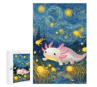 `jigsaw 1000 PCS for Adults Starry Night Axolotl Adventure Jigsaws for Adults Puzzle Stress Reliever Challenging To Complete Stress Reduction Gifts 1000 PCS