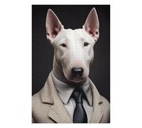 Jigsaw 1000 PCS for Adults Stylish Bull Terrier in Suit -1 Puzzles for Adults Brain Teaser Game Perfect Decoration Help The Brain Exercise 1000 PCS