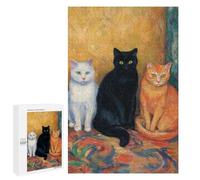 `jigsaw 1000 PCS for Adults Three Cats Painting Jigsaws for Adults Puzzle Stress Reliever Challenging To Complete Stress Reduction Gifts 1000 PCS